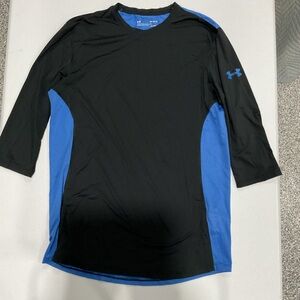 Under Armour Medium Fitted HeatGear Half Sleeve Shirt Blue and Black